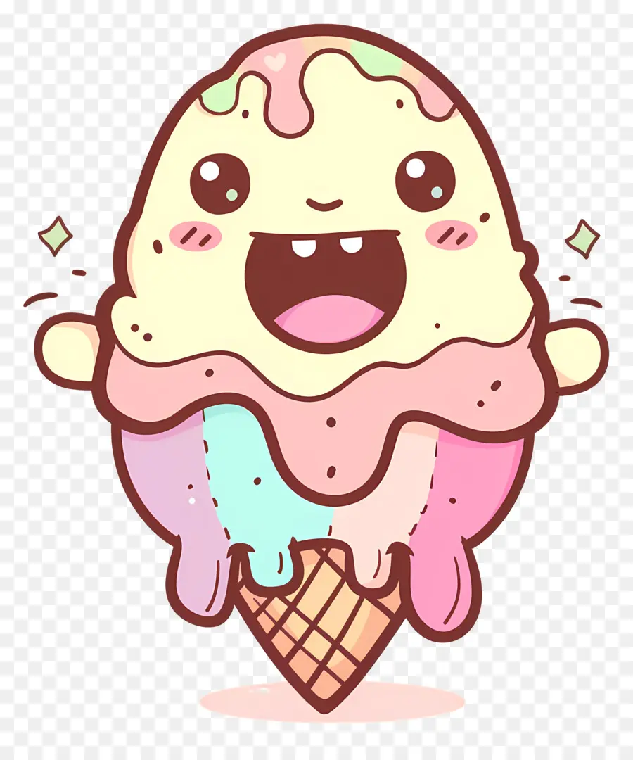 Monstruo De Helado，Lindo Personaje De Dibujos Animados PNG