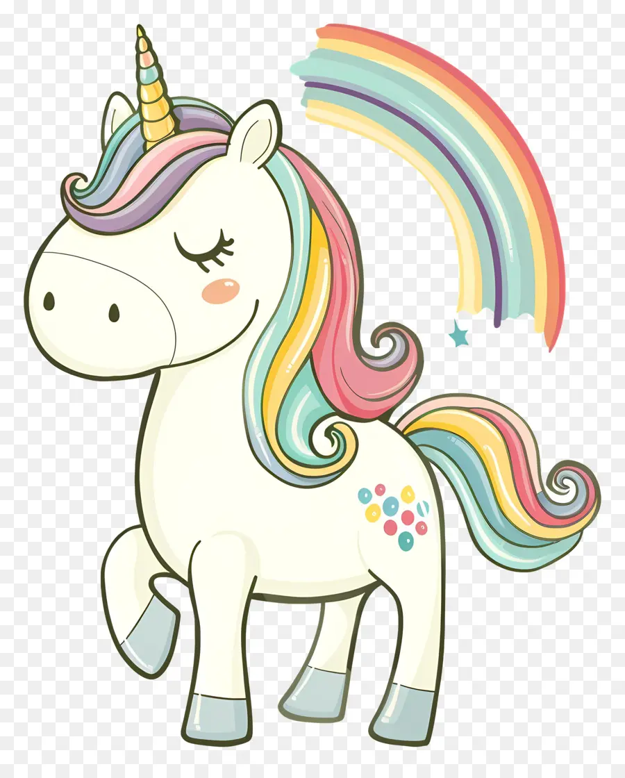 Unicornio Con Arco Iris，Unicornio PNG