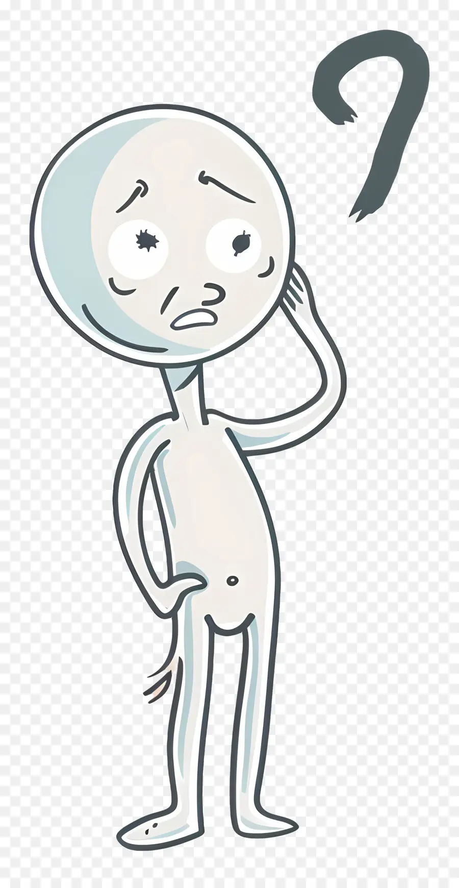 Stickman Confundido，Personaje De Dibujos Animados PNG