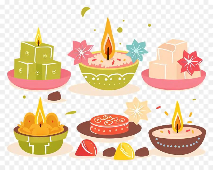 Dulces De Diwali，Velas PNG