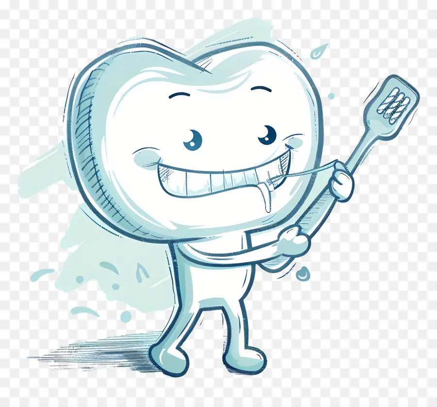 El Cepillado De Los Dientes，Personaje De Dibujos Animados PNG