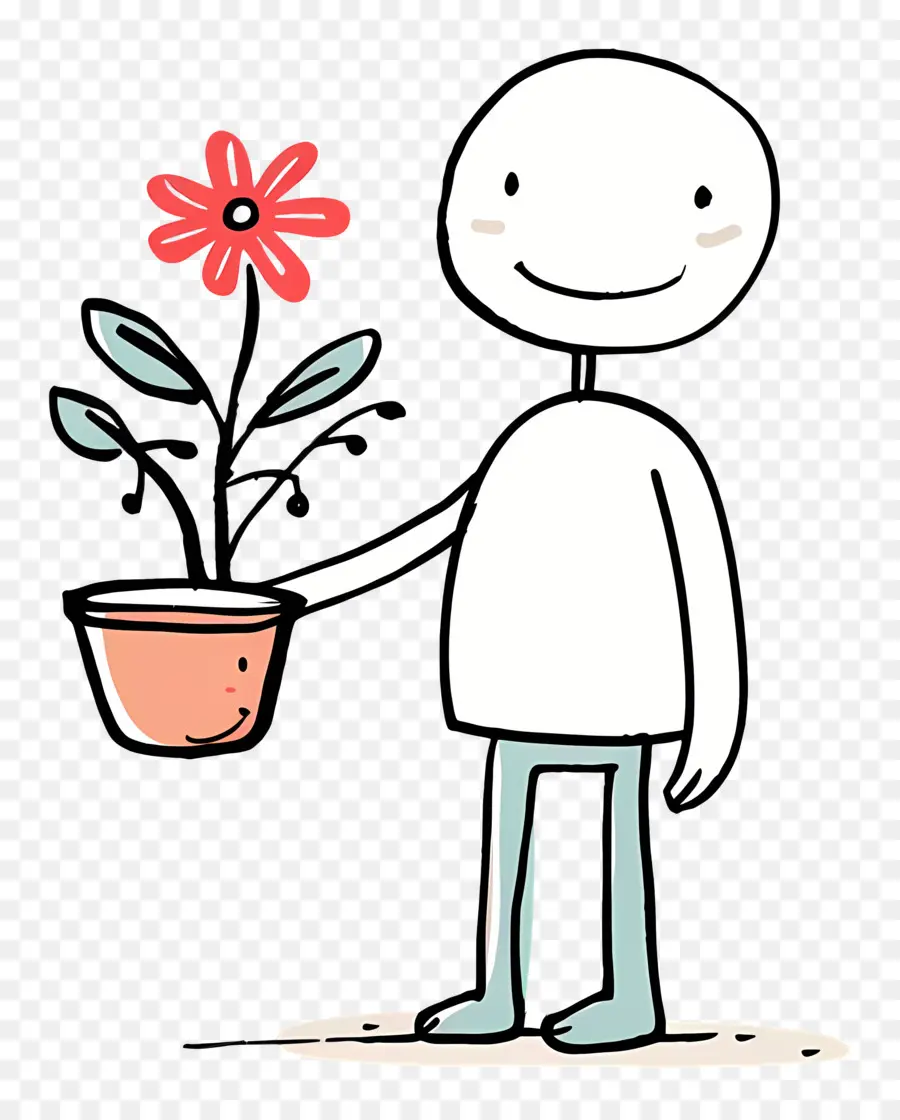 Stickman，Planta En Maceta PNG