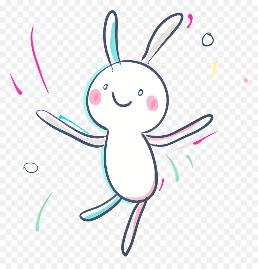 Stickman De Baile，Conejo Blanco PNG