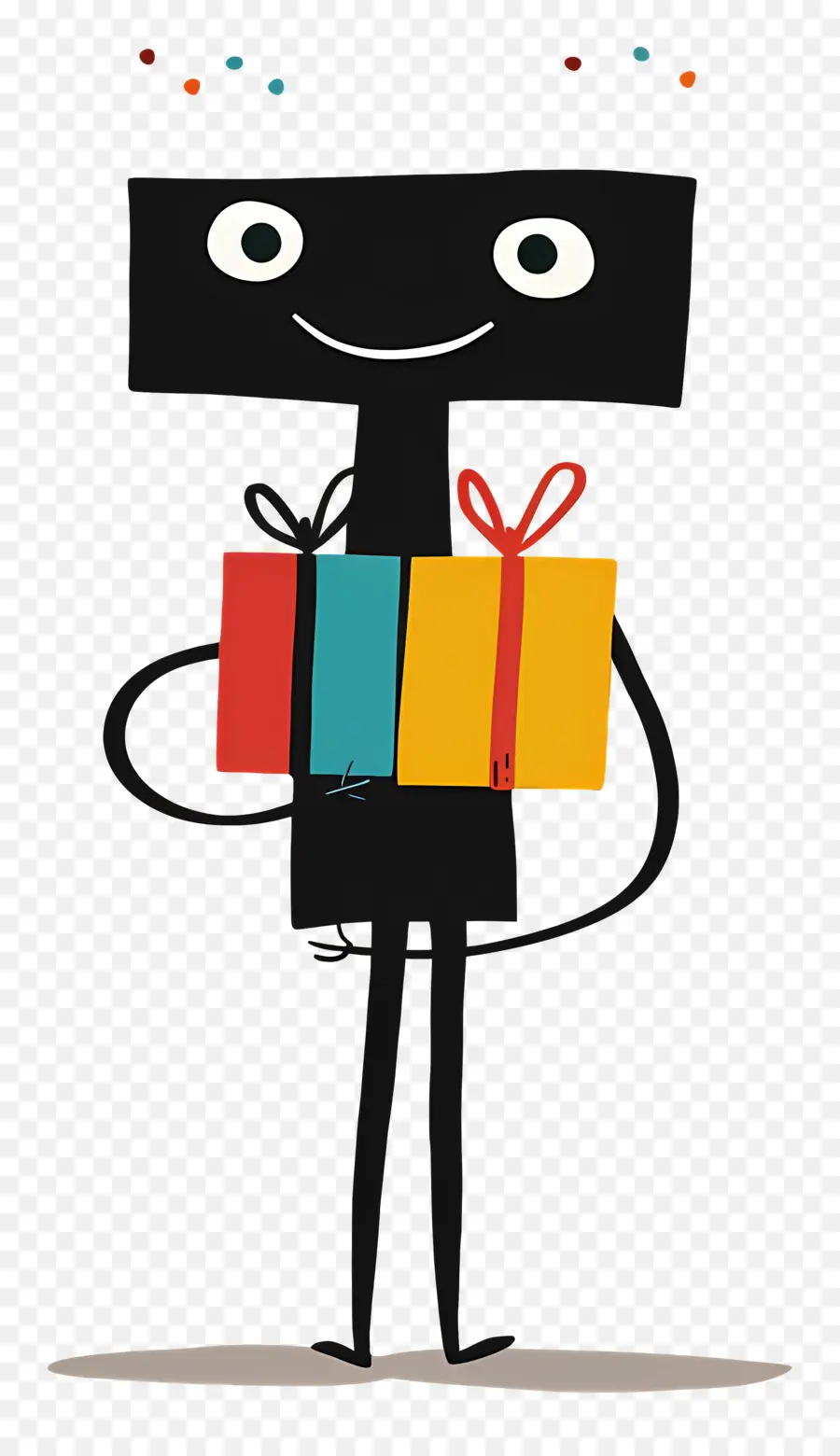 Stickman Con Regalos，Personaje De Dibujos Animados PNG