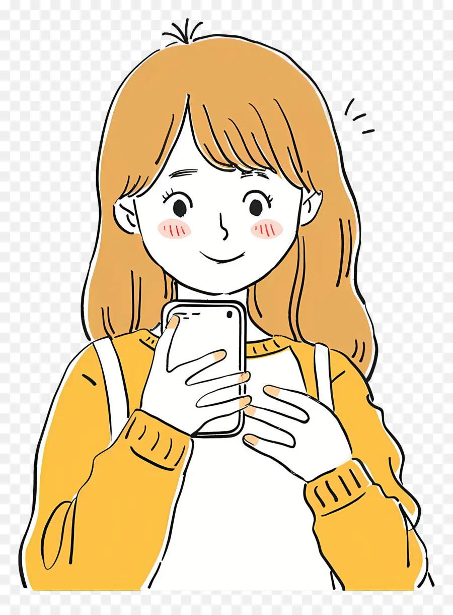 Chica Tomando Selfie，Smartphone PNG