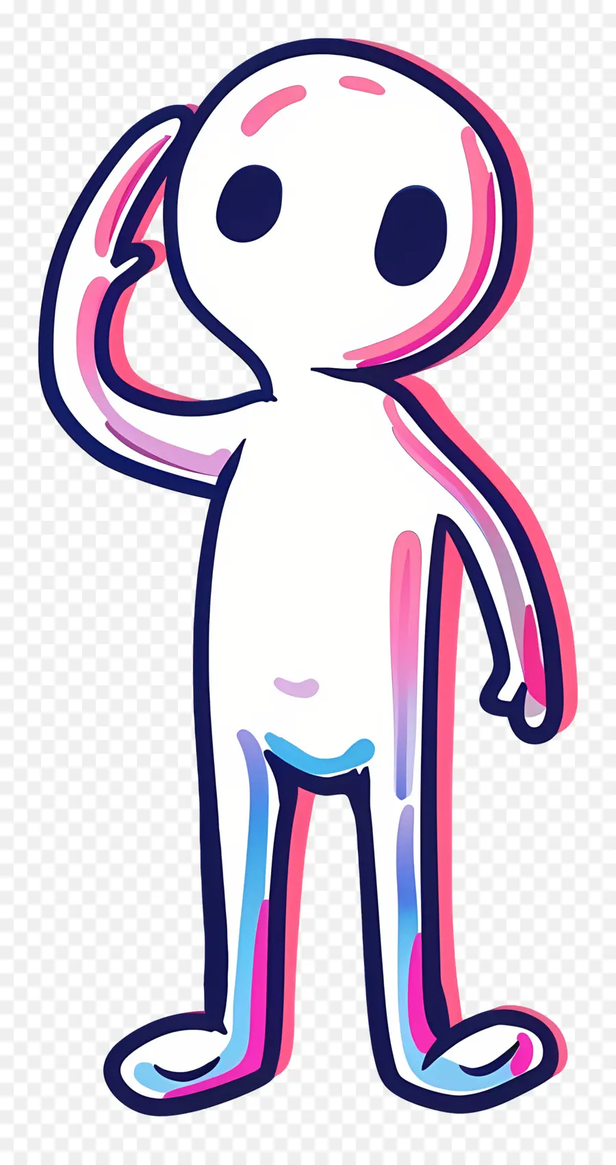 Stickman Saludando，Anciano PNG