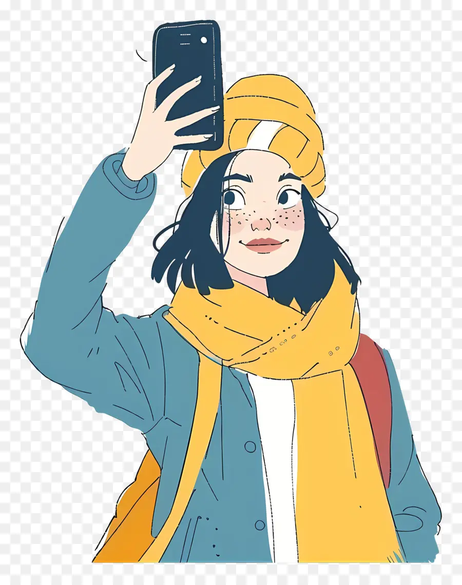 Chica Tomando Selfie，Chica PNG