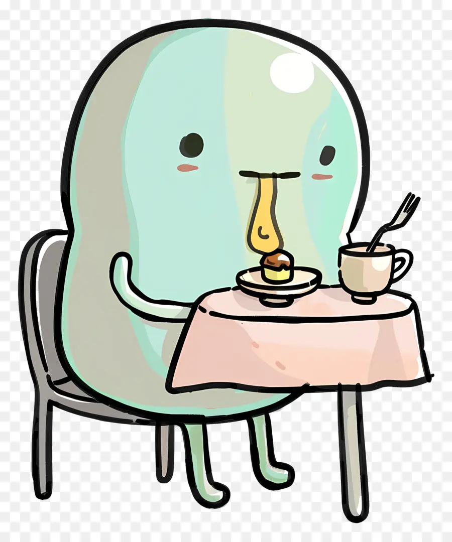 Comer El Desayuno，Pequeña Criatura Verde PNG