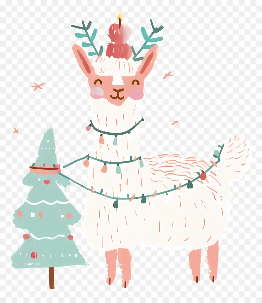 Llama De Navidad，Llama PNG