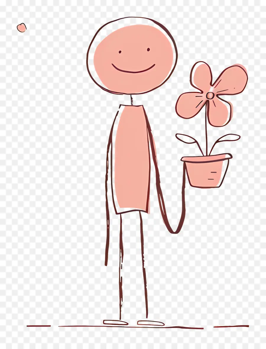 Stickman，Maceta De Flores PNG