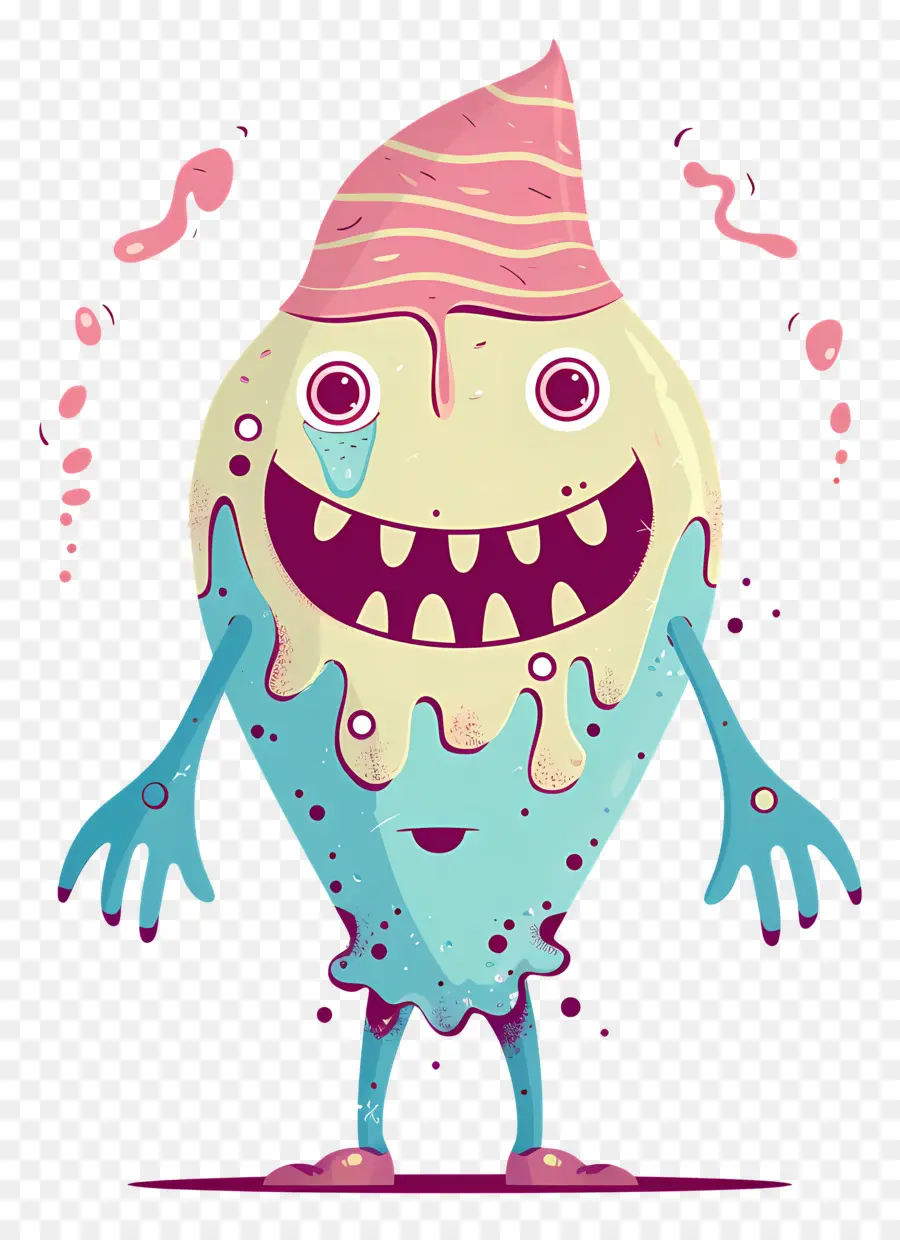 Monstruo De Helado，Personaje De Dibujos Animados PNG