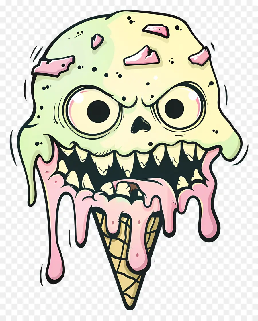 Monstruo De Helado，Cono De Helado PNG