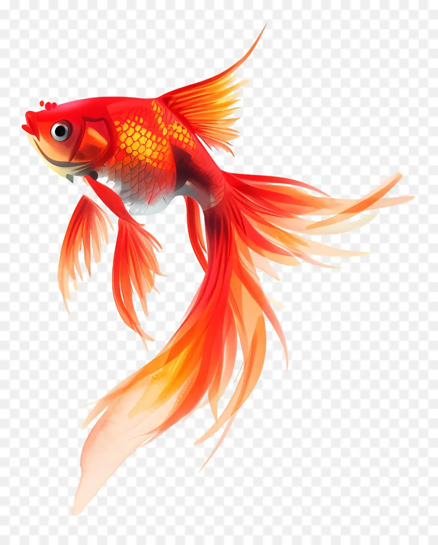 Los Peces De Acuario，Pez Rojo Y Amarillo PNG