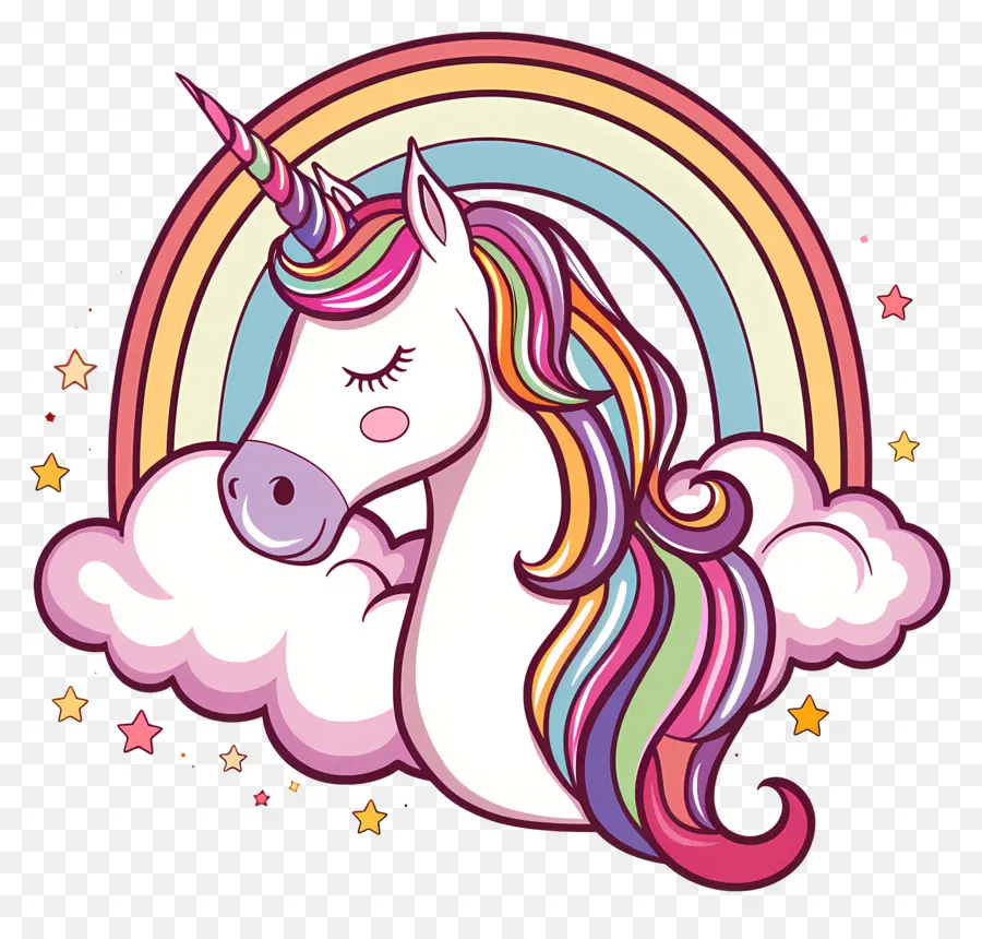 Unicornio Con Arco Iris，Unicornio PNG