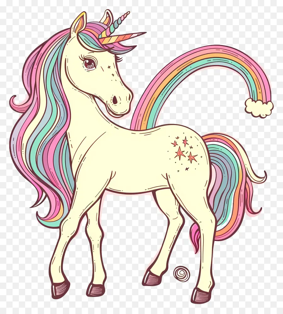 Unicornio Con Arco Iris，Unicornio PNG