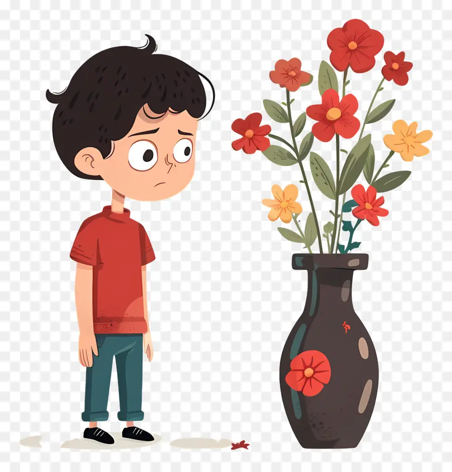 Chico Preocupado，Florero PNG