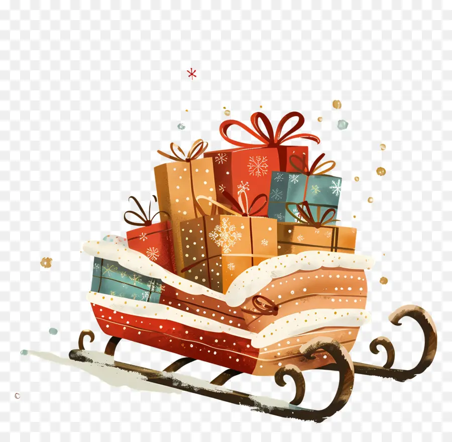 Regalos De Navidad，Regalos En Trineo PNG