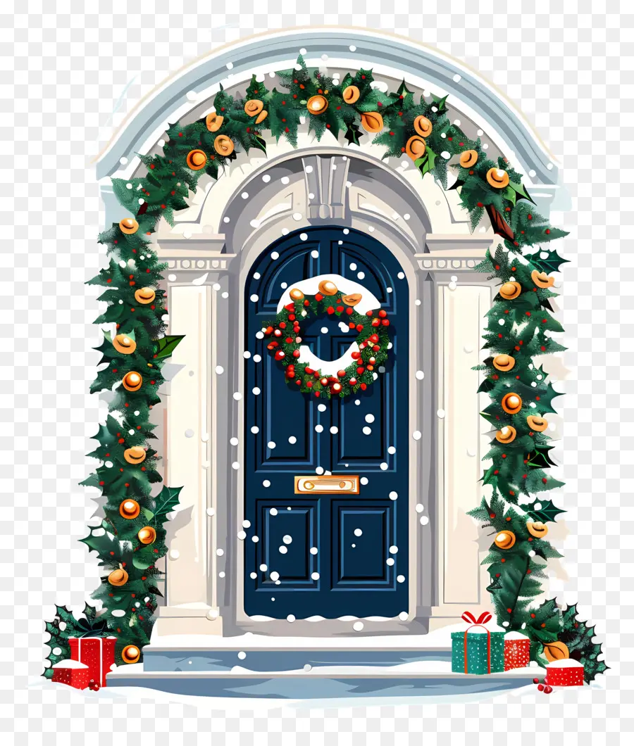 La Navidad De La Puerta，Decoraciones De Navidad PNG