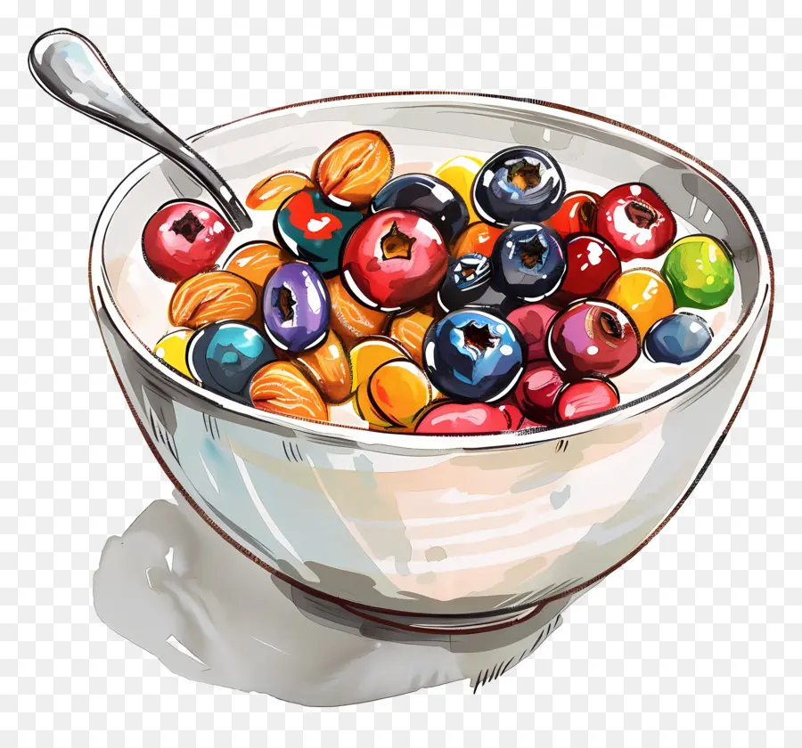 Cereales De Desayuno，Ensalada De Frutas PNG