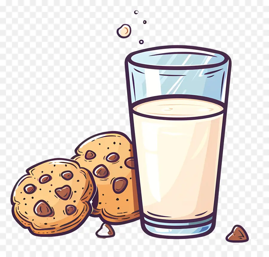 Galletas Y Leche，Galletas Con Chispas De Chocolate PNG