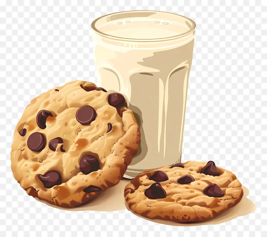 Galletas Y Leche，Vaso De Leche PNG