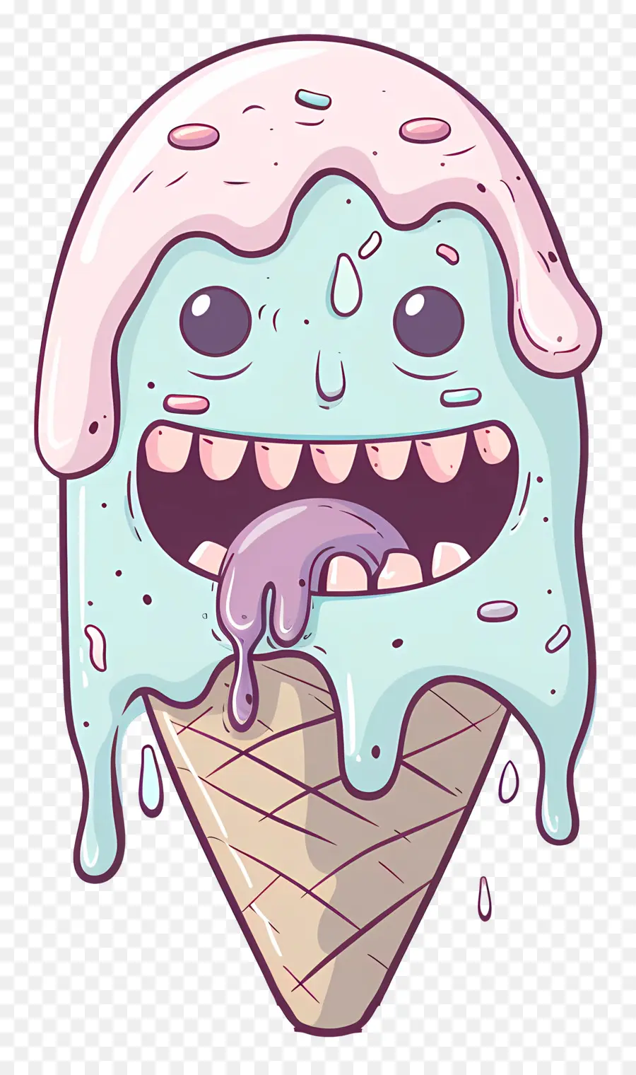 Monstruo De Helado，Cono De Helado PNG