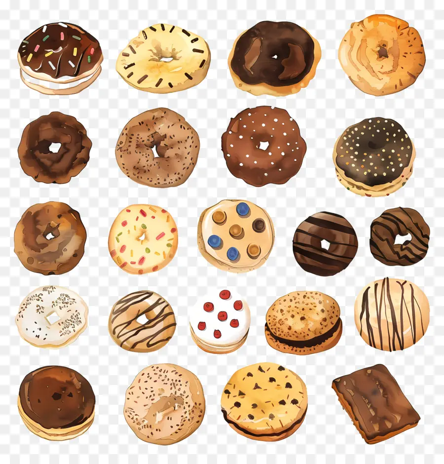 Las Cookies，Donuts PNG