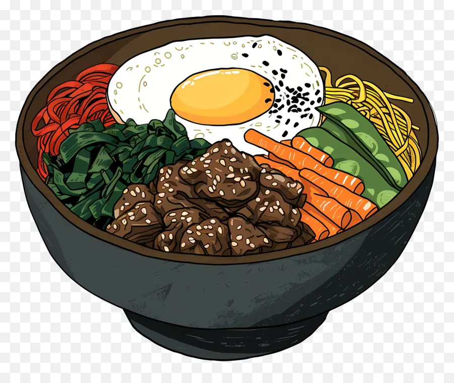 Corea Bibimbap，Tazón De Carne PNG