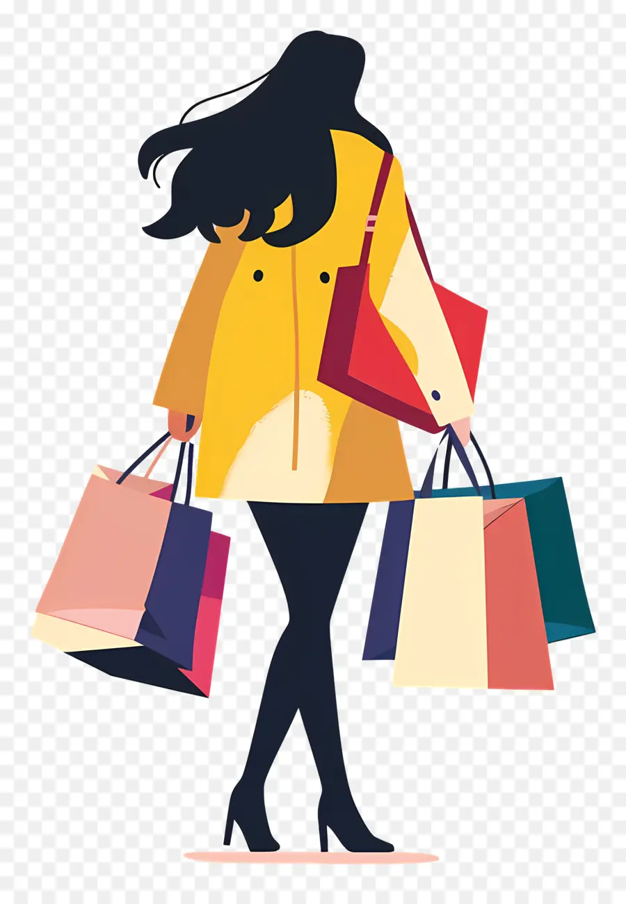 Mujer Con Bolsas De Compras，Mujer PNG