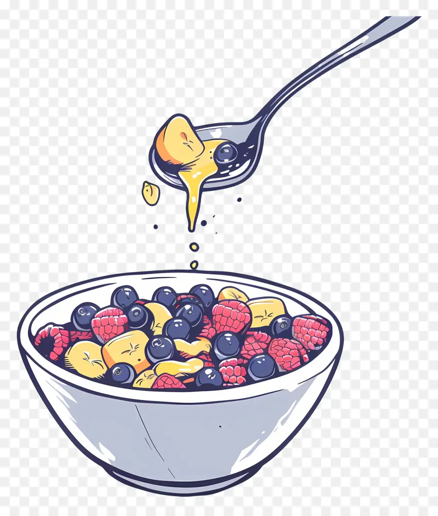 Cereales De Desayuno，Ensalada De Frutas PNG