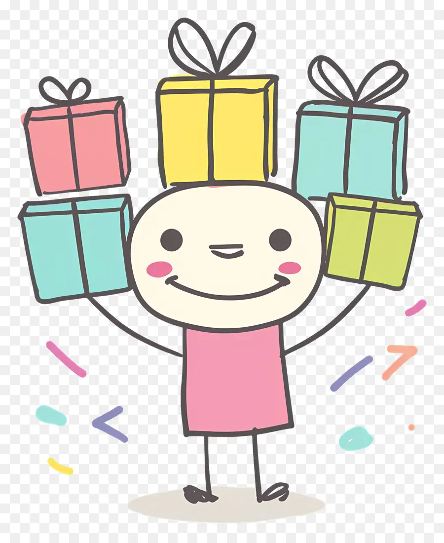 Stickman Con Regalos，Regalos PNG