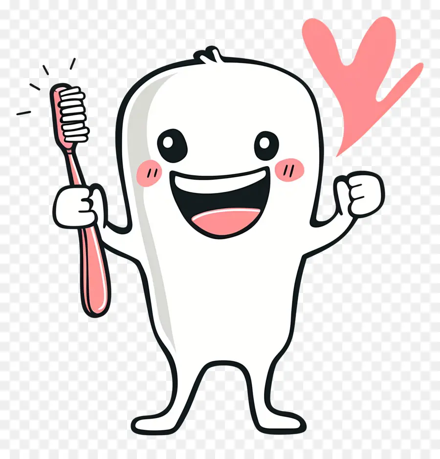 El Cepillado De Los Dientes，Personaje De Dibujos Animados PNG