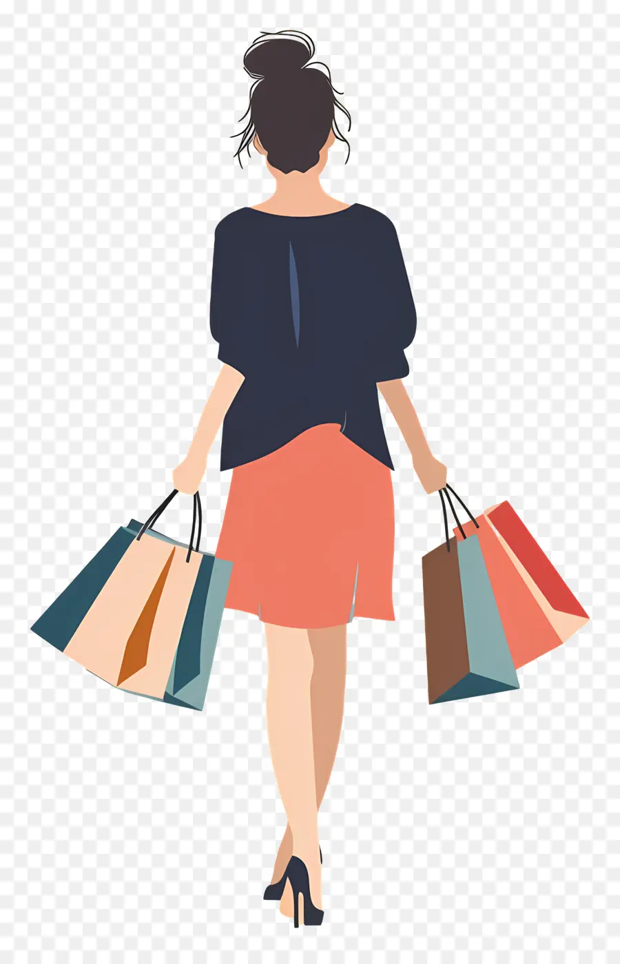 Mujer Con Bolsas De Compras，La Moda PNG