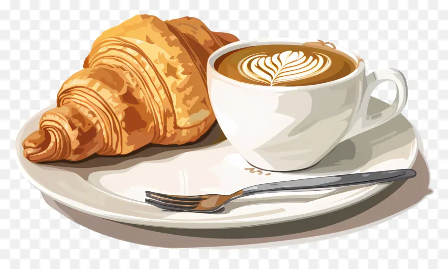 Croissant Y Café，Café PNG