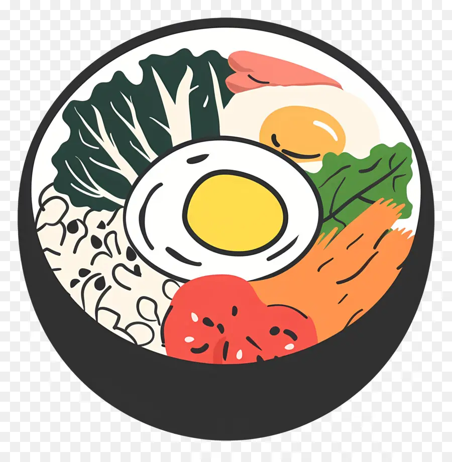 Corea Bibimbap，Alimentos Saludables PNG