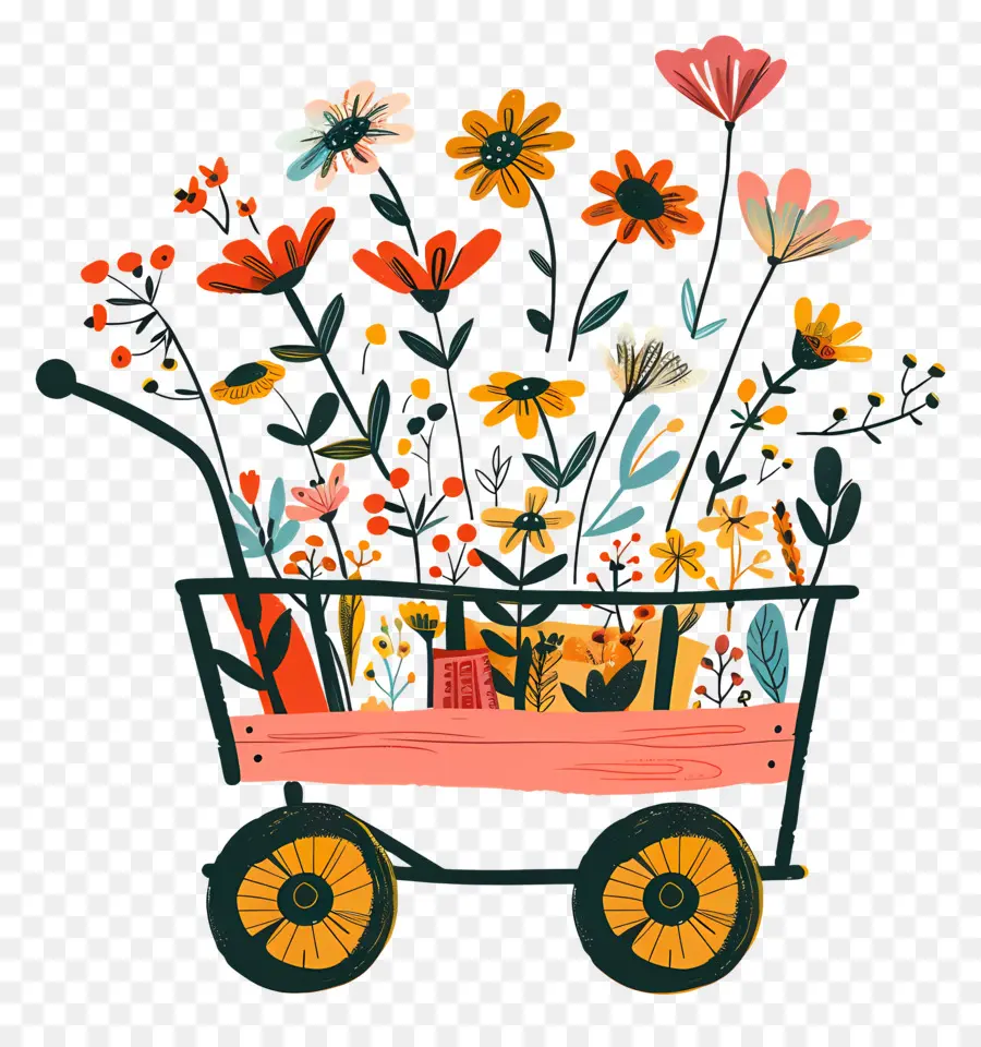 Carro Floral，Flor Carro PNG