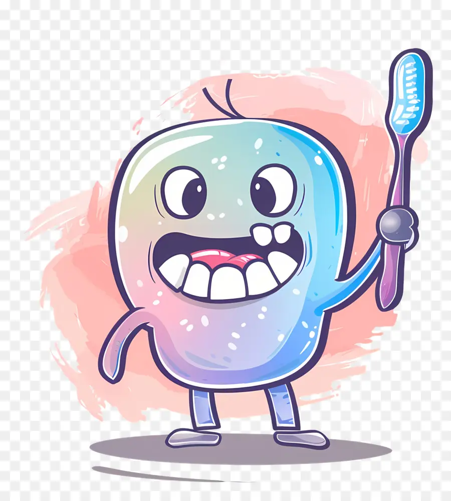 El Cepillado De Los Dientes，Personaje De Dibujos Animados PNG