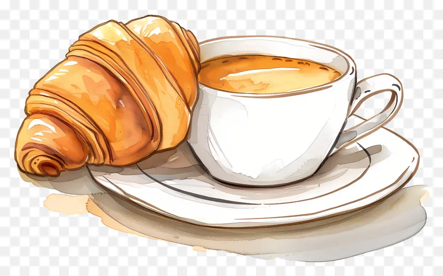 Croissant Y Café，El Desayuno PNG