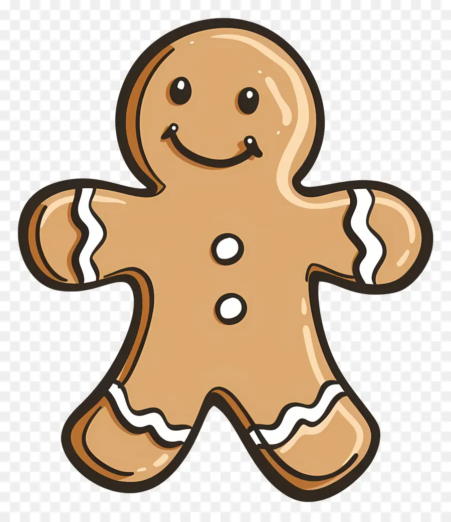 Hombre De Pan De Jengibre，Cara Sonriente PNG