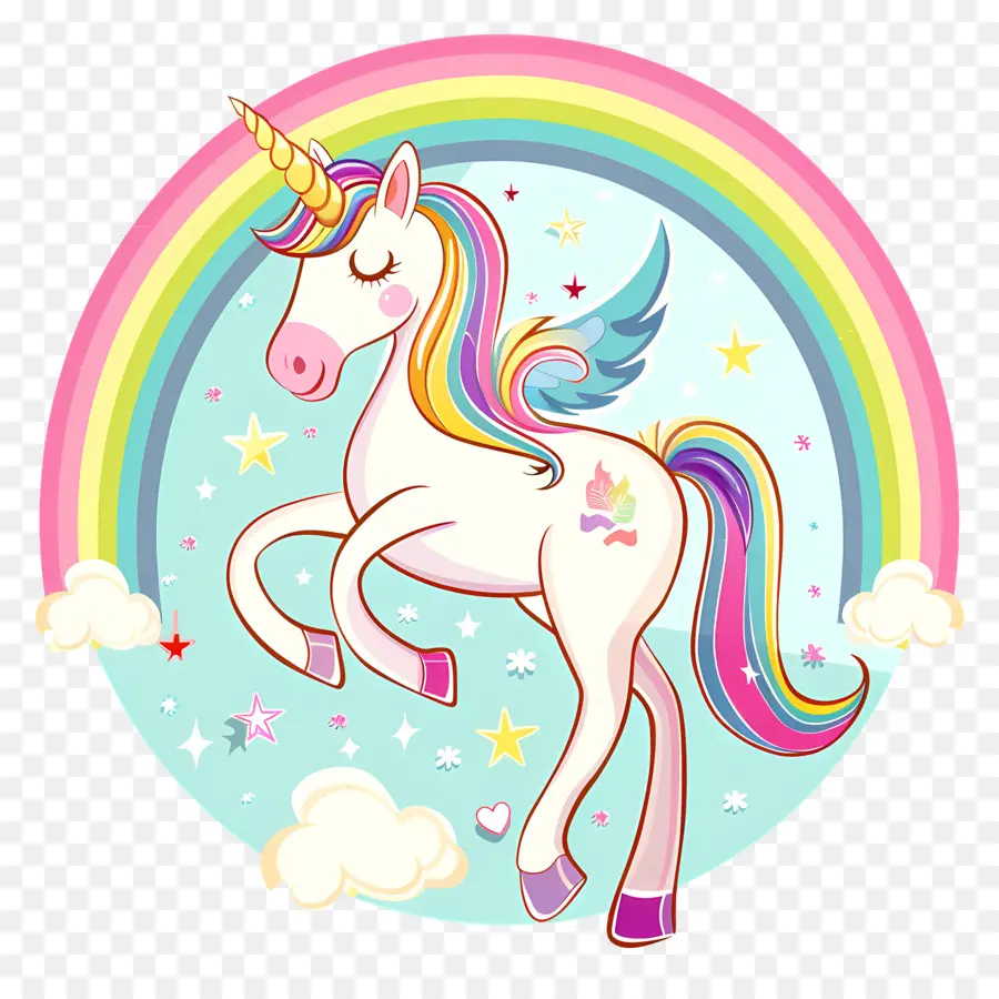 Unicornio Con Arco Iris，Unicornio PNG