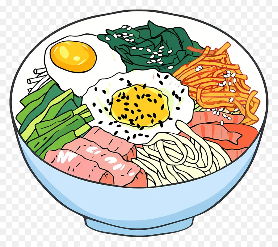 Corea Bibimbap，Fideos PNG