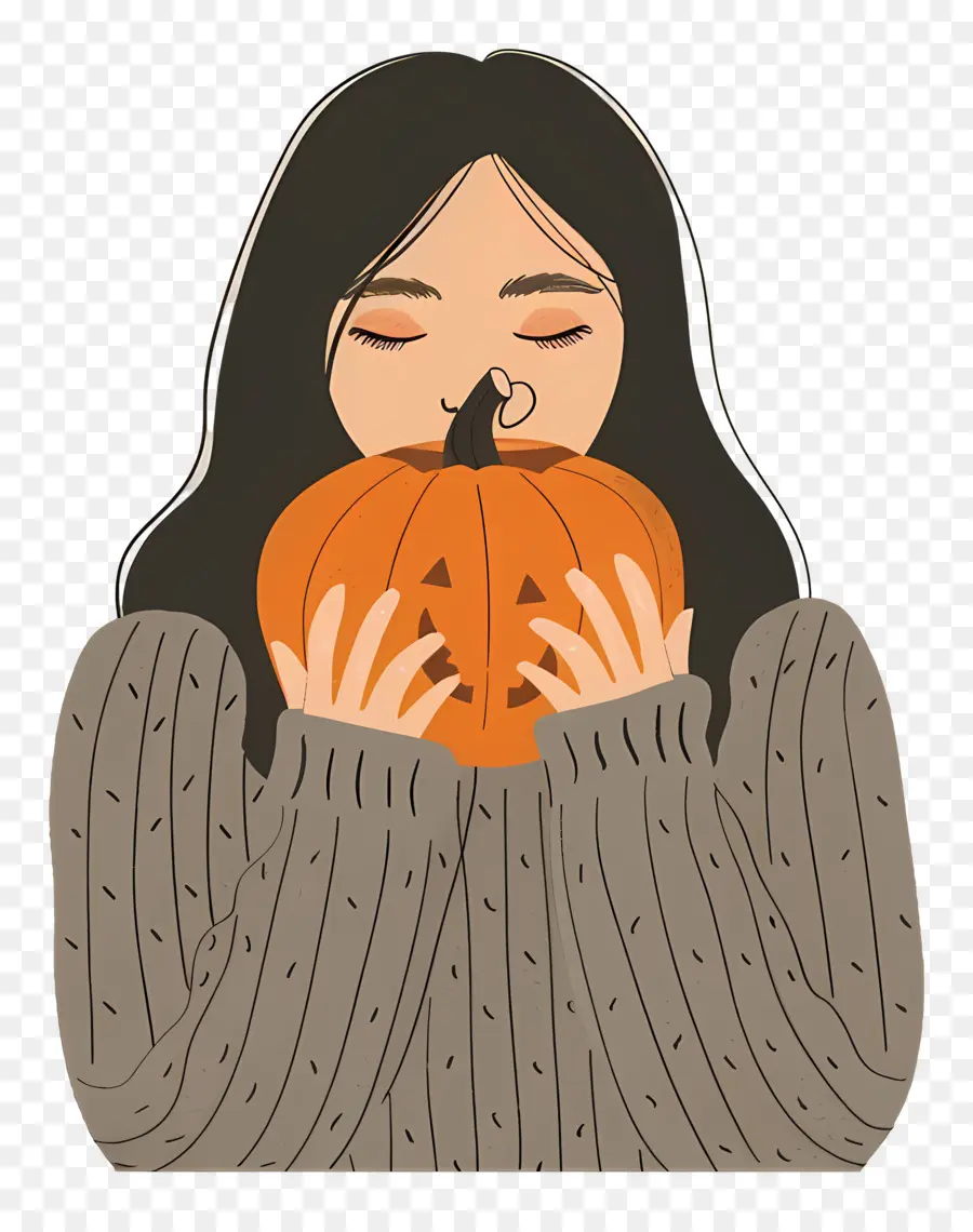 Mujer Sosteniendo La Calabaza，Mujer PNG