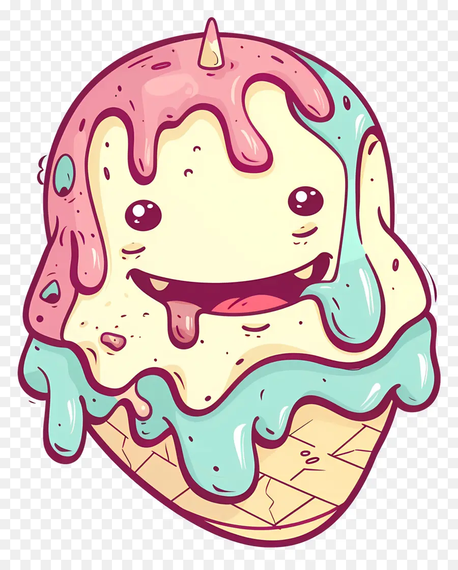 Monstruo De Helado，Cono De Helado De Dibujos Animados PNG