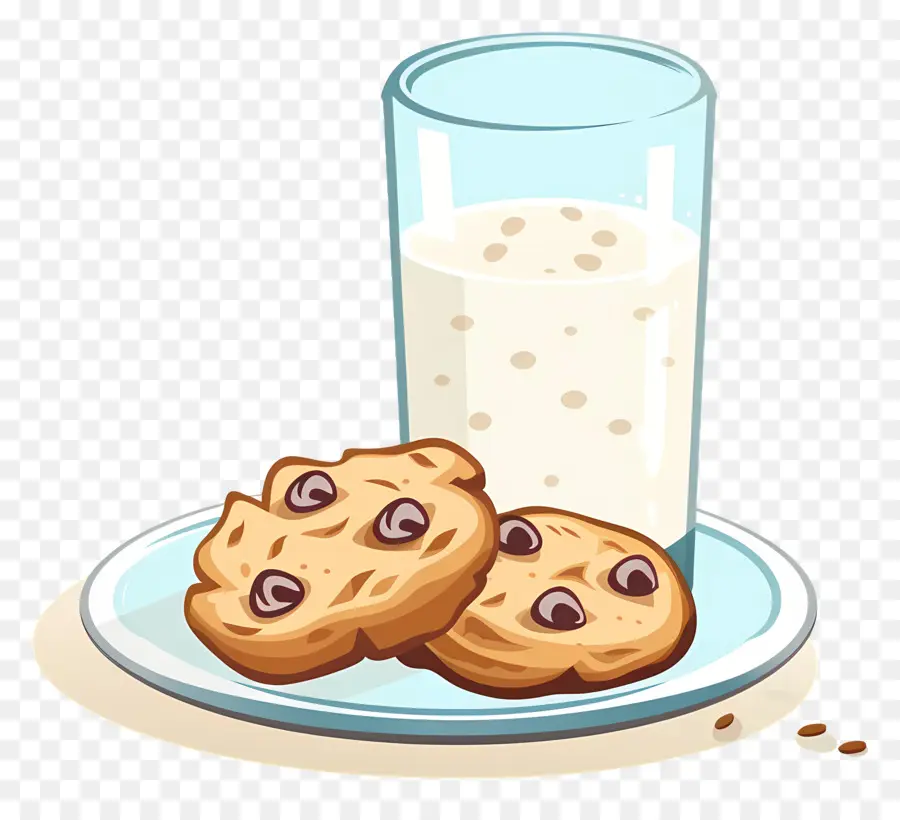 Galletas Y Leche，Galletas Con Chispas De Chocolate PNG