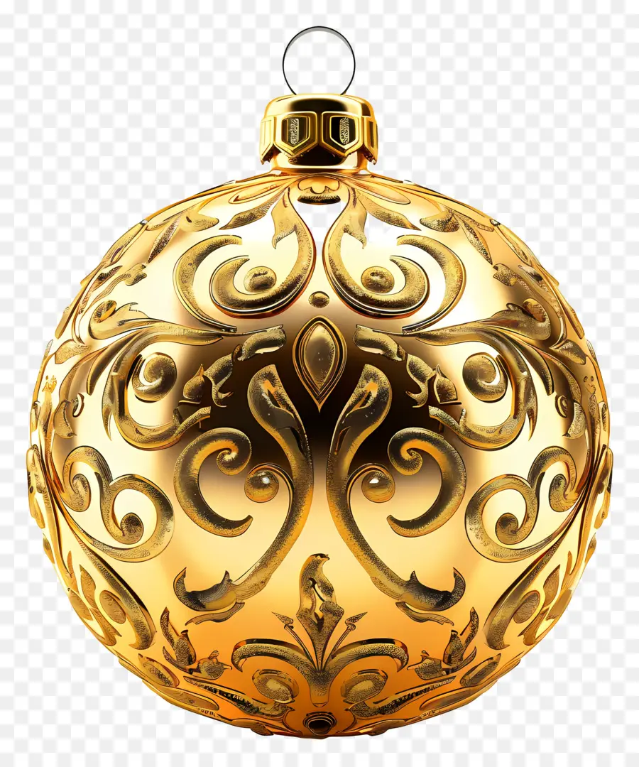 Adorno Navideño Dorado，Adornos De Oro PNG