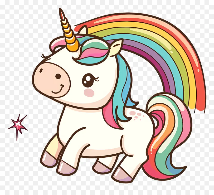 Unicornio Con Arco Iris，Unicornio PNG