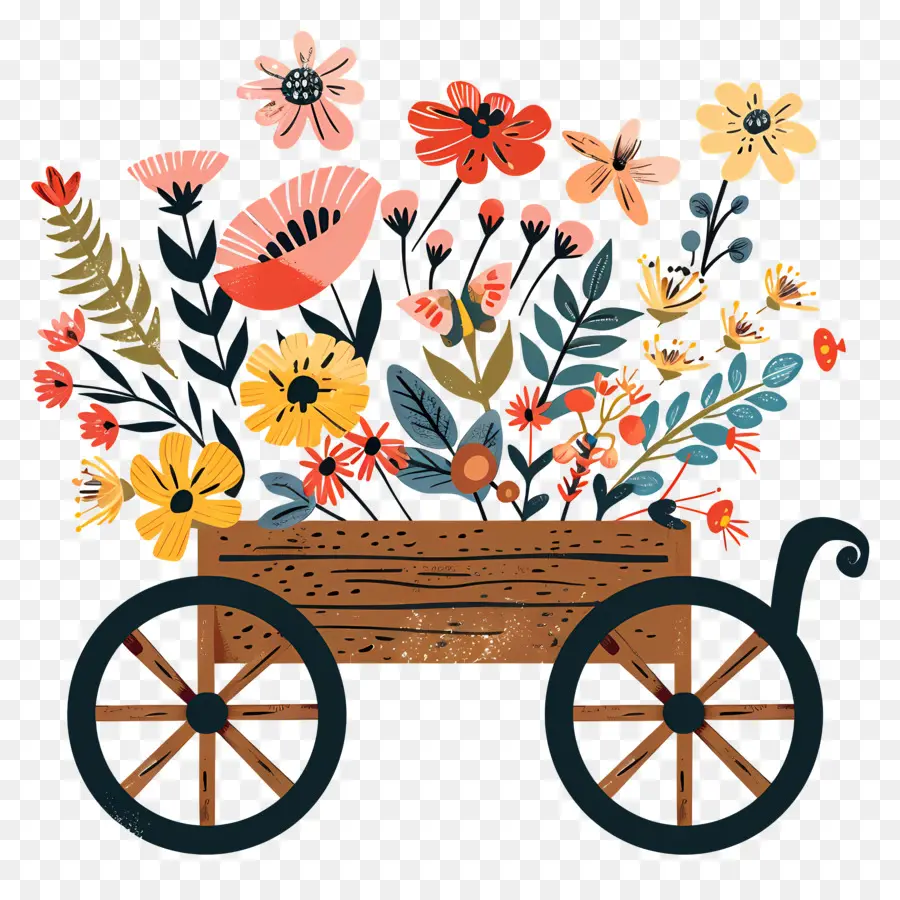 Carro Floral，Flor Carro PNG