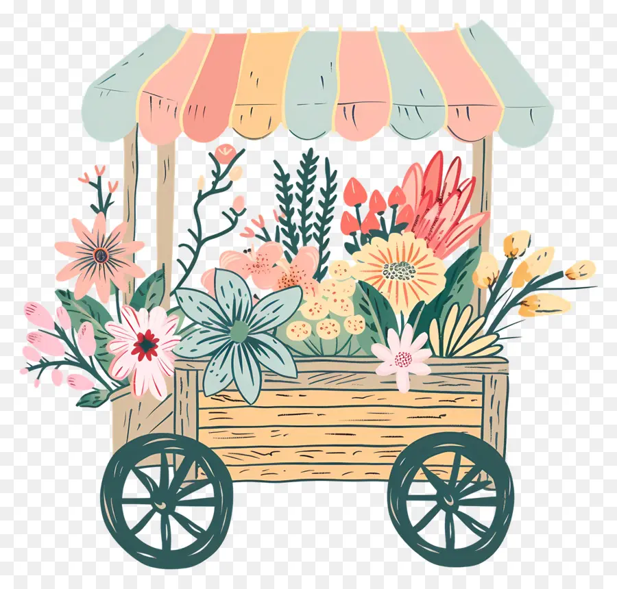 Carro Floral，Flor Carro PNG