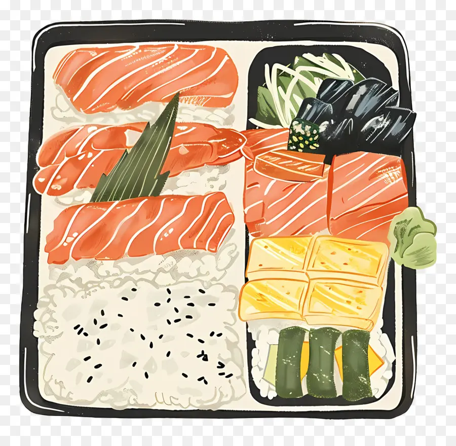 Caja Bento，Sushi PNG