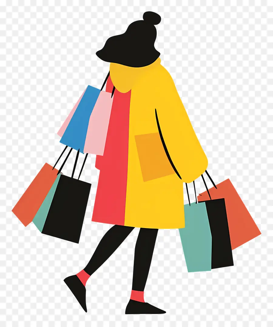 Mujer Con Bolsas De Compras，La Moda PNG